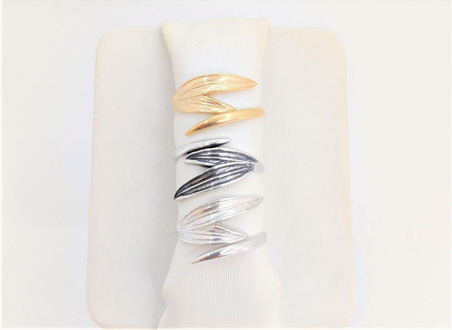 silver ring olive leaf D293TT